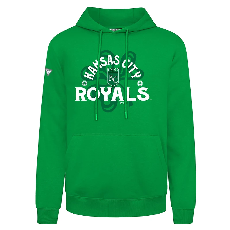 Sweat à capuche vert Kansas City Royals St. Patrick's Day Podium Shamrock pour homme Levelwear