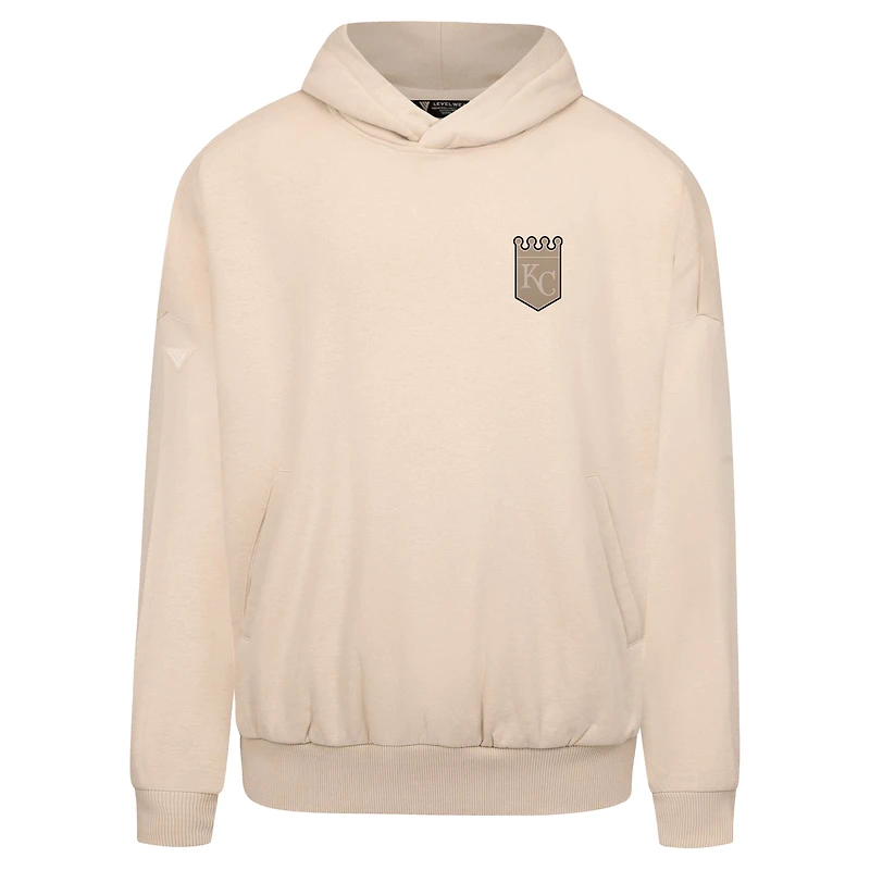 Men's Levelwear Khaki Kansas City Royals Contact Oversized Pullover Hoodie