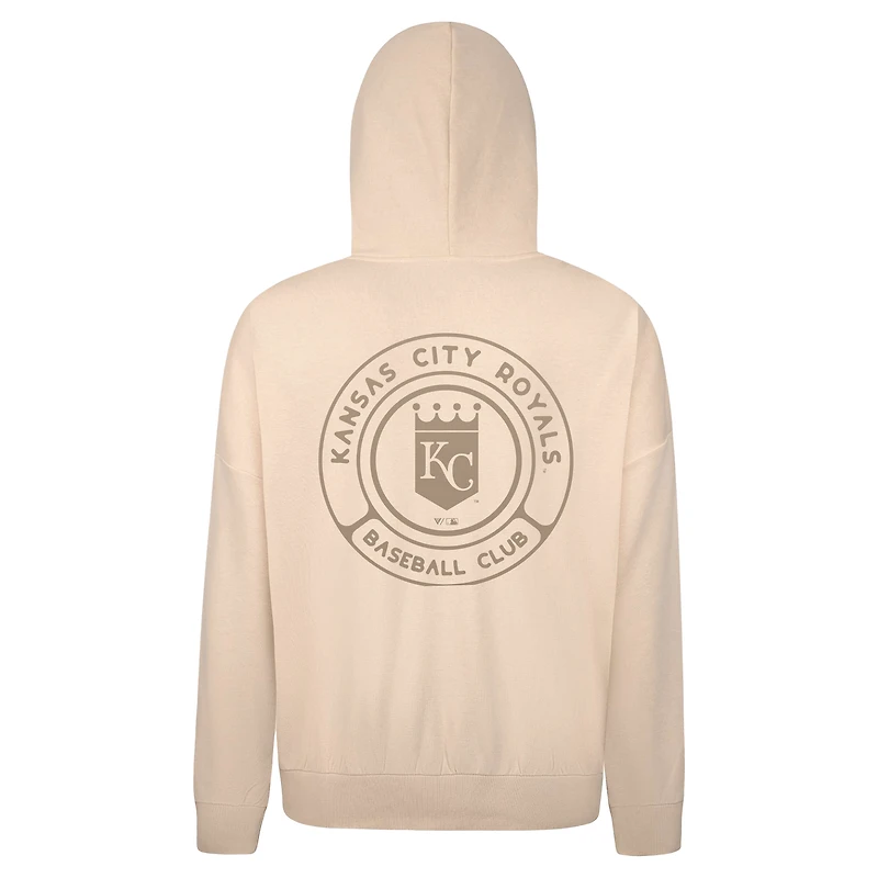 Men's Levelwear Khaki Kansas City Royals Contact Oversized Pullover Hoodie