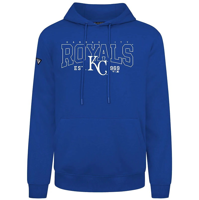 Men's Levelwear Royal Kansas City Royals Accolade Podium Textbook Pullover Hoodie