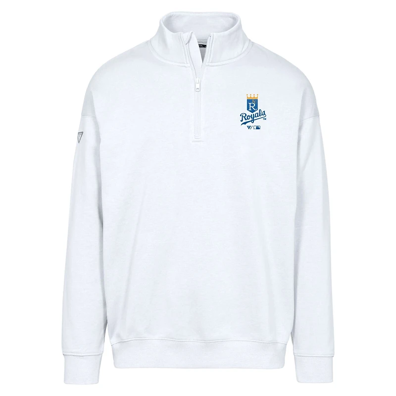 Men's Levelwear  White Kansas City Royals Cooperstown Collection Murray Quarter-Zip Sweatshirt