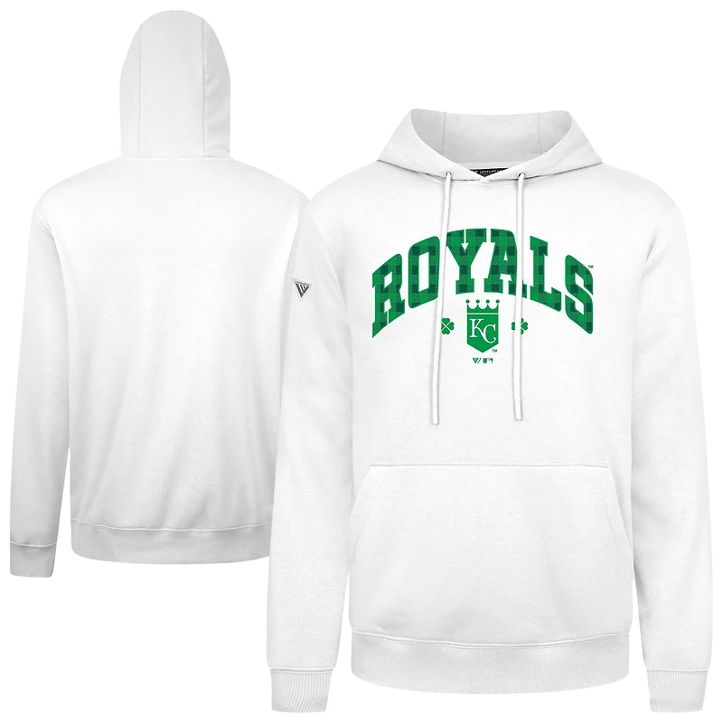 Sweat à capuche carreaux Podium de la Saint-Patrick des Kansas City Royals pour homme Levelwear blanc