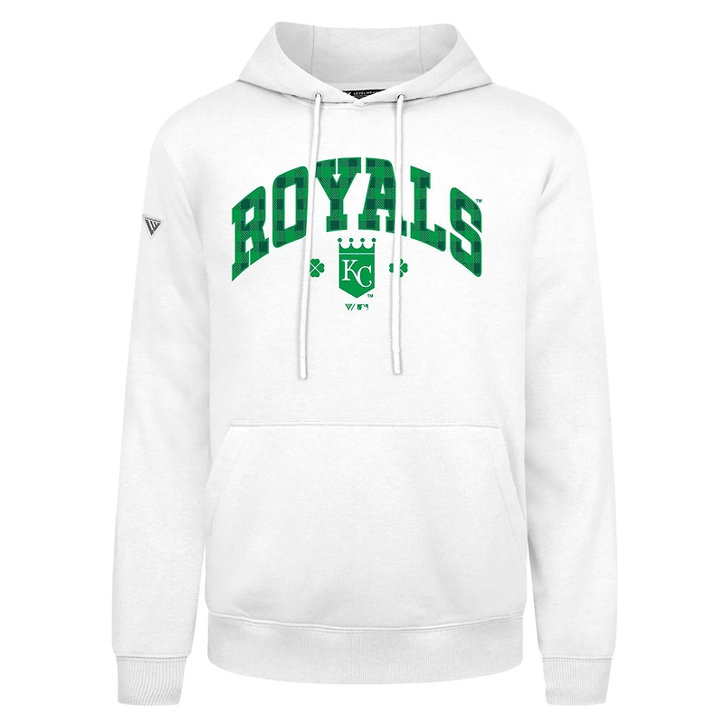 Sweat à capuche carreaux Podium de la Saint-Patrick des Kansas City Royals pour homme Levelwear blanc