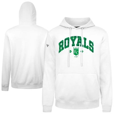 Men's Levelwear  White Kansas City Royals St. Patrick's Day Podium Plaid Pullover Hoodie