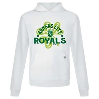Men's Levelwear White Kansas City Royals St. Patrick's Day Relay Shamrock Pullover Hoodie