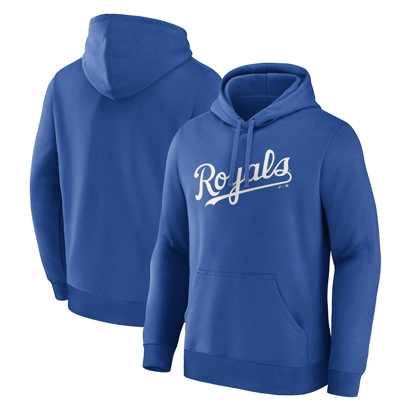 Sweat à capuche pour homme avec logo Kansas City Royals, bleu roi, style athlétique