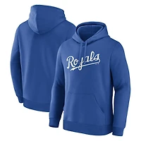 Sweat à capuche pour homme avec logo Kansas City Royals, bleu roi, style athlétique