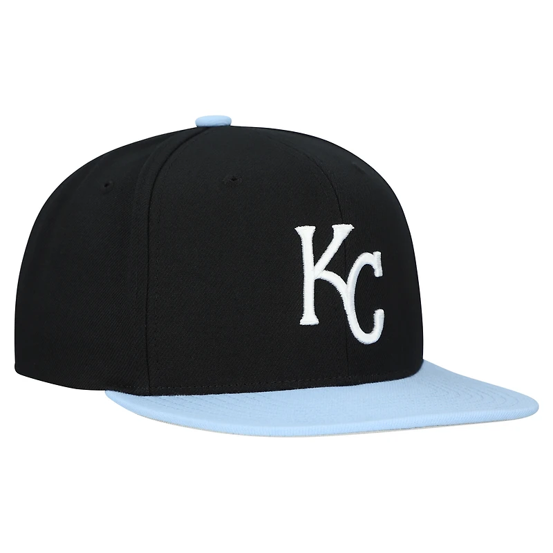 Casquette à rabat basique Mitchell & Ness noire Kansas City Royals Cooperstown Collection pour homme