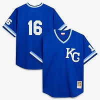 Men's Mitchell & Ness Bo Jackson Royal Kansas City Royals Cooperstown Collection Big Tall Mesh Batting Practice Jersey
