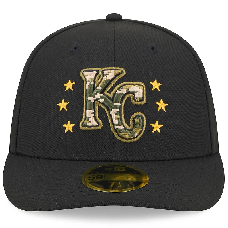 Men's New Era  Black Kansas City Royals 2024 Armed Forces Day Low Profile 59FIFTY Fitted Hat