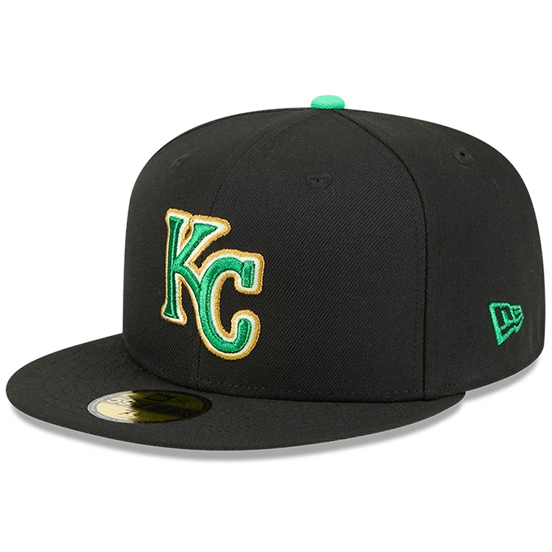 Casquette ajustée New Era noire pour homme Kansas City Royals 2026 Saint-Patrick 59FIFTY