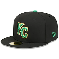 Casquette ajustée New Era noire pour homme Kansas City Royals 2026 Saint-Patrick 59FIFTY