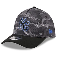 Men's New Era Black Kansas City Royals Camo 39THIRTY A-Frame Flex Hat