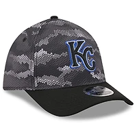 Casquette New Era noire Kansas City Royals Camo 39THIRTY A-Frame Flex pour homme