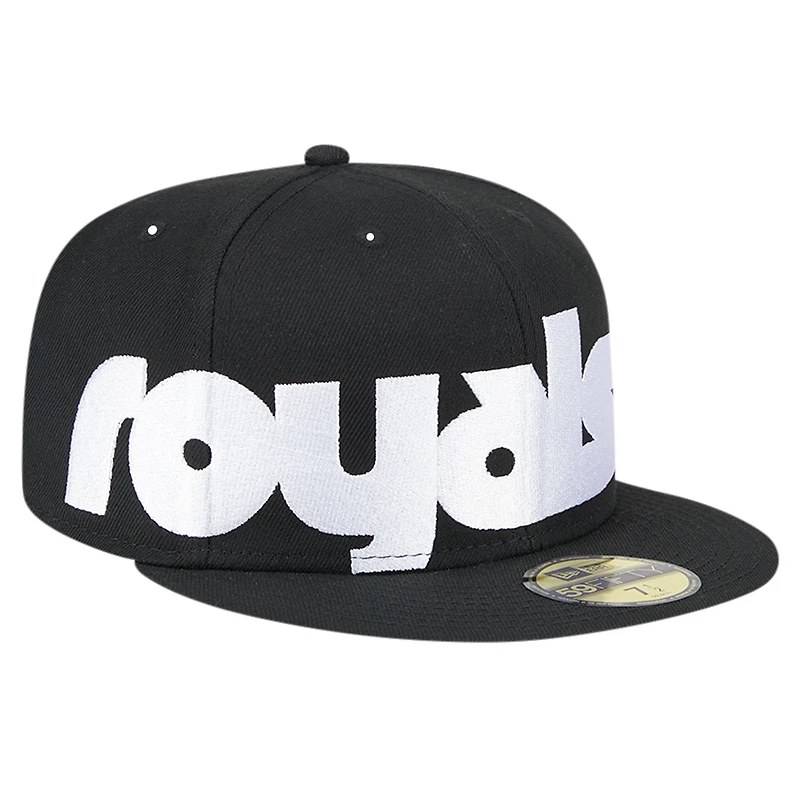 Men's New Era Black Kansas City Royals Checkered Undervisor 59FIFTY Fitted Hat