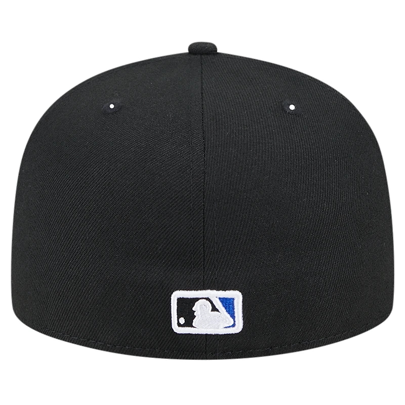 Men's New Era Black Kansas City Royals Checkered Undervisor 59FIFTY Fitted Hat
