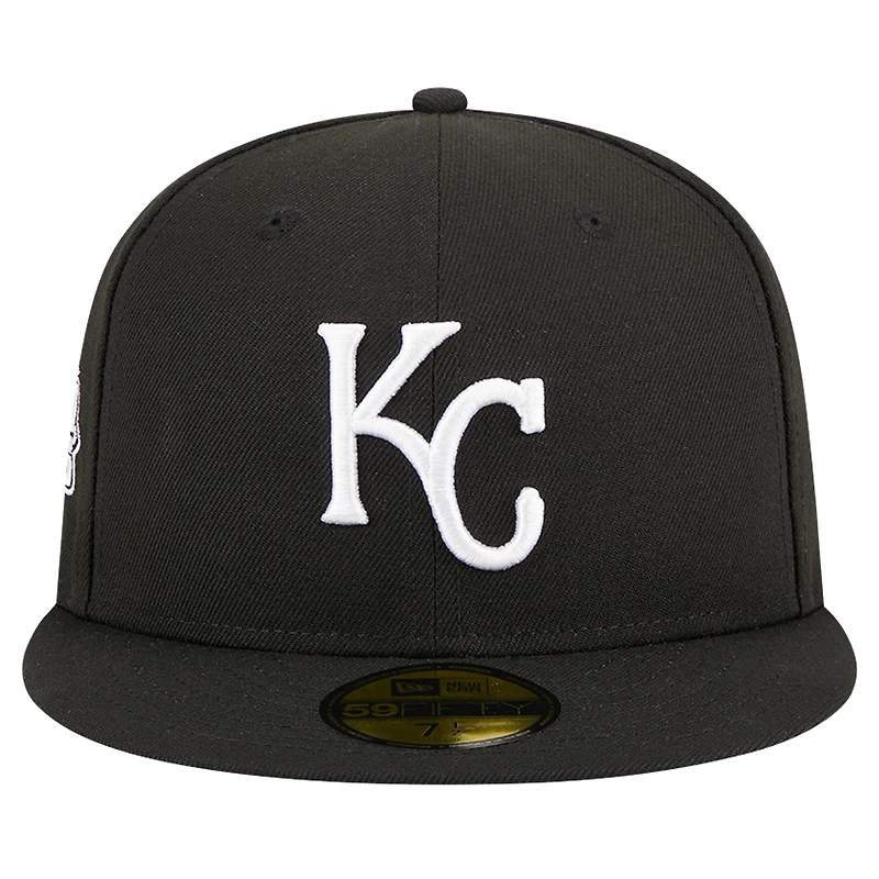 Men's New Era Black Kansas City Royals Logo 59FIFTY Fitted Hat