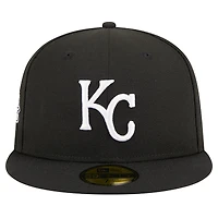 Men's New Era Black Kansas City Royals Logo 59FIFTY Fitted Hat
