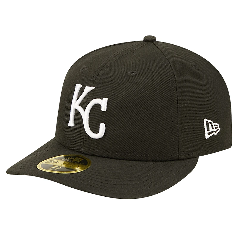 Casquette ajustée 59FIFTY à profil bas des Kansas City Royals New Era pour hommes, noire