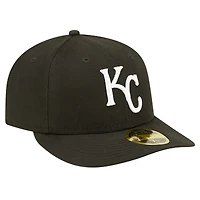 Casquette ajustée 59FIFTY à profil bas des Kansas City Royals New Era pour hommes, noire