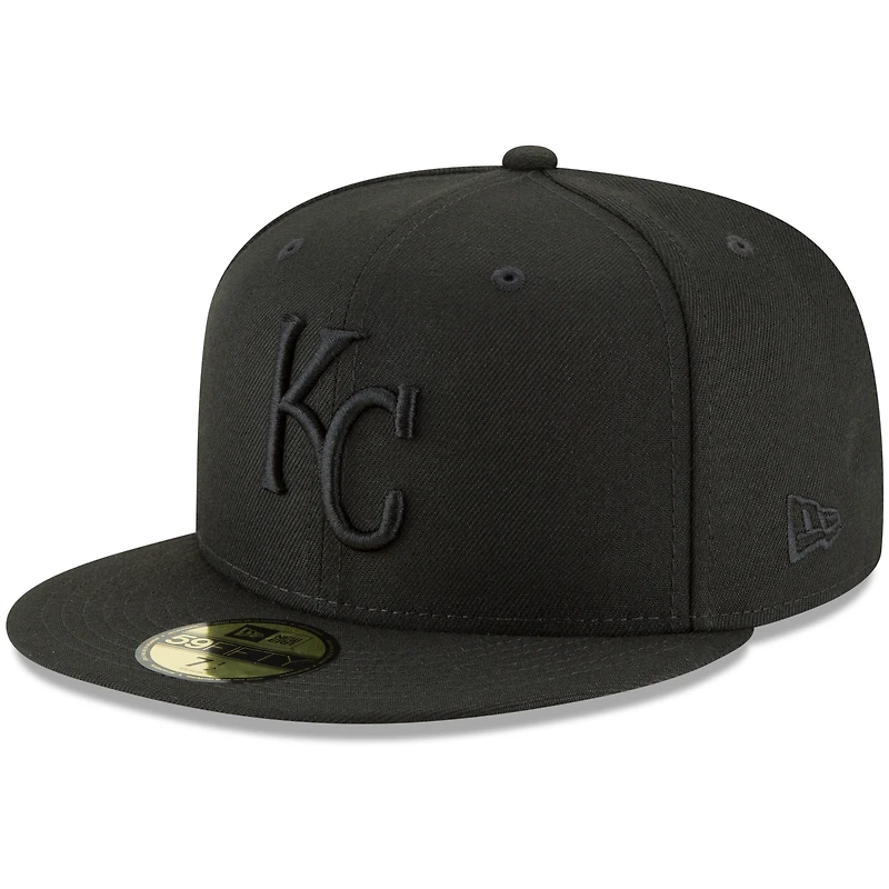 Casquette ajustée New Era 59FIFTY Basic à logo principal des Kansas City Royals, noire, pour homme