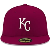 Men's New Era Cardinal Kansas City Royals White Logo 59FIFTY Fitted Hat