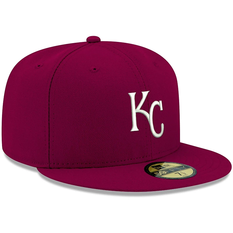 Casquette ajustée 59FIFTY blanche avec logo Kansas City Royals New Era pour homme