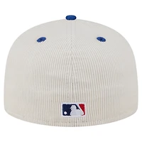 Men's New Era Cream/Royal Kansas City Royals Two-Tone Corduroy 59FIFTY Fitted Hat
