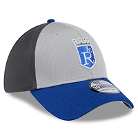 Men's New Era  Gray/Royal Kansas City Royals 2025 Batting Practice 39THIRTY Flex Hat