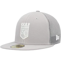 Casquette ajustée 59FIFTY pour entraînement au bâton sur le terrain des Royals de Kansas City 2023 New Era grise homme