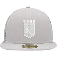 Casquette ajustée 59FIFTY pour entraînement au bâton sur le terrain des Royals de Kansas City 2023 New Era grise homme