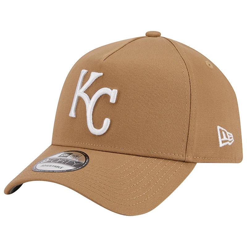 Men's New Era Khaki Kansas City Royals A-Frame 9FORTY Adjustable Hat