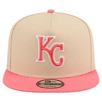 Men's New Era  Light Beige/Coral Kansas City Royals Color Pack A-Frame 9FIFTY Snapback Hat