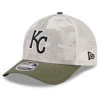 Men's New Era Light Beige/Olive Kansas City Royals 2025 Armed Forces Day 9FORTY M-Crown A-Frame Adjustable Hat