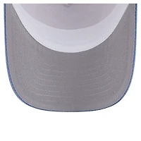 Casquette trucker New Era 9FORTY pour homme, beige clair/bleu roi, Kansas City Royals, modèle Frayed M-Crown A-Frame. Modèle ajustable.