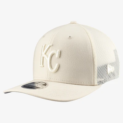 Casquette trucker ajustable New Era COOLERA 9SEVENTY Kansas City Royals beige clair pour homme