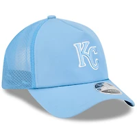 Men's New Era Light Blue Kansas City Royals 2026 Batting Practice Apex 9FORTY Adjustable Trucker Hat