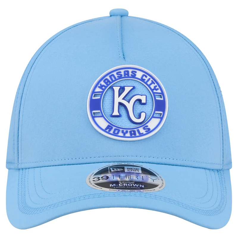 Men's New Era Light Blue Kansas City Royals Patch 39THIRTY A-Frame M-Crown Perforated Flex Hat