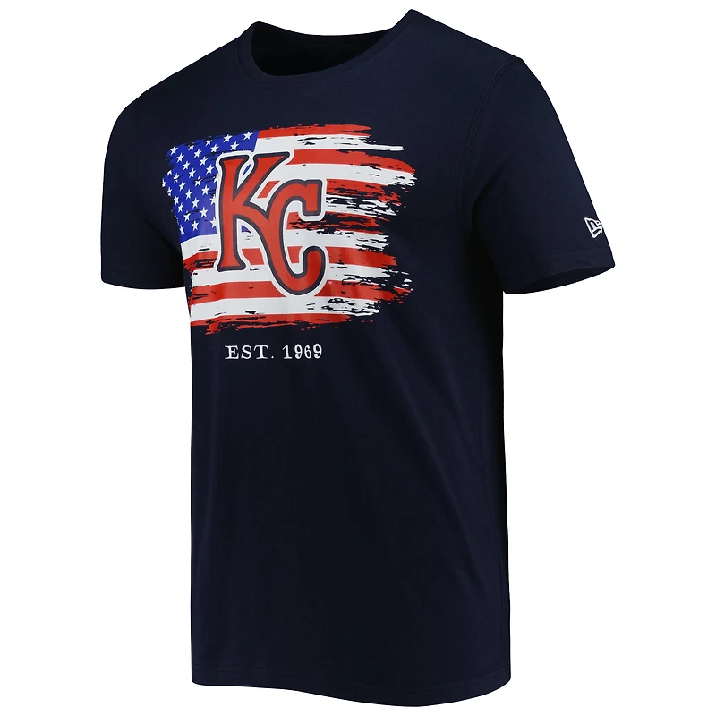 T-shirt New Era pour homme bleu marine Kansas City Royals 4th of July en jersey