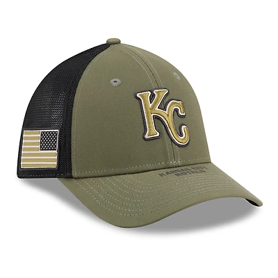 Men's New Era Olive Kansas City Royals 2026 Armed Forces Day 39THIRTY M-Crown Flex Hat