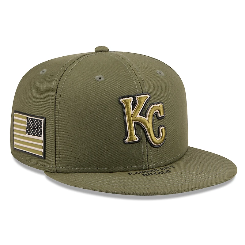 Casquette ajustée New Era 59FIFTY pour homme, couleur olive, Kansas City Royals, édition spéciale 2026 Journée des forces armées