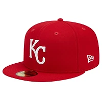 Casquette ajustée 59FIFTY rouge avec logo des Royals de Kansas City New Era pour hommes