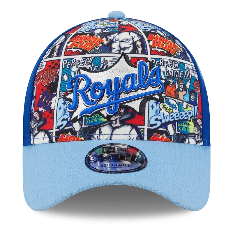 Casquette ajustable New Era 9FORTY pour homme, bleu royal/bleu clair, édition 2025 des Kansas City Royals, Players' Weekend MLB