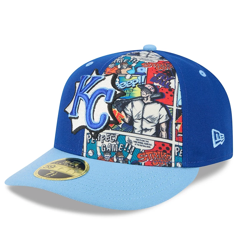 Casquette ajustée 59FIFTY basse New Era pour homme, bleu royal/bleu clair, édition 2025 des Kansas City Royals, MLB Players' Weekend