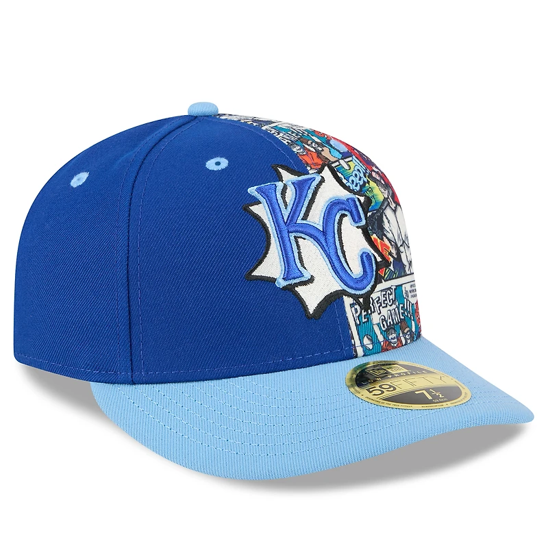 Casquette ajustée 59FIFTY basse New Era pour homme, bleu royal/bleu clair, édition 2025 des Kansas City Royals, MLB Players' Weekend