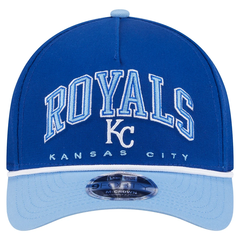 Men's New Era Royal/Light Blue Kansas City Royals Arch 9FORTY A-Frame M-Crown Adjustable Hat