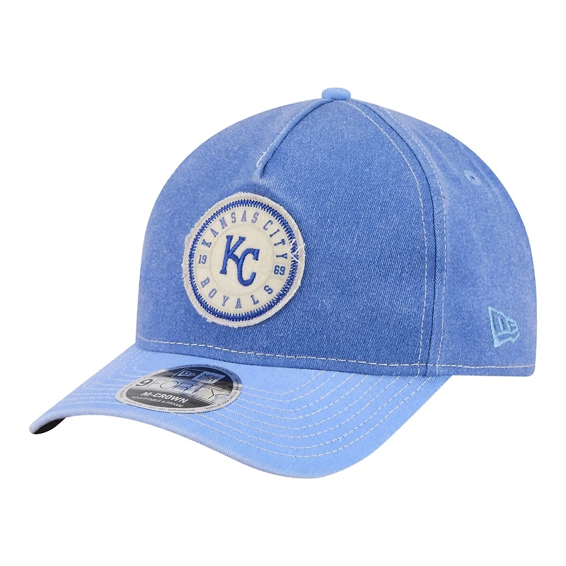 Men's New Era Royal/Light Blue Kansas City Royals Felt M-Crown 9FORTY Adjustable Hat