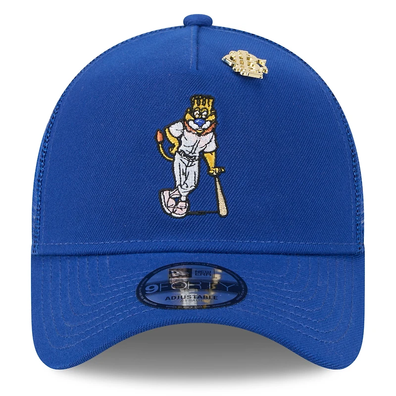 Men's New Era  Royal Kansas City Royals 2025 Big League Chew A-Frame 9FORTY Adjustable Trucker Hat