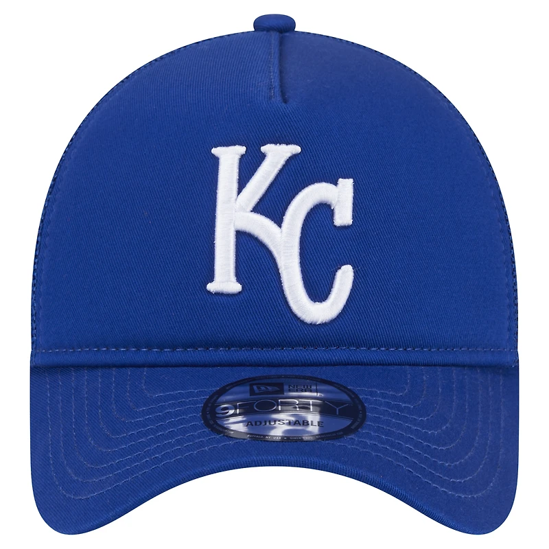 Men's New Era Royal Kansas City Royals 9FORTY A-Frame Trucker Adjustable Hat