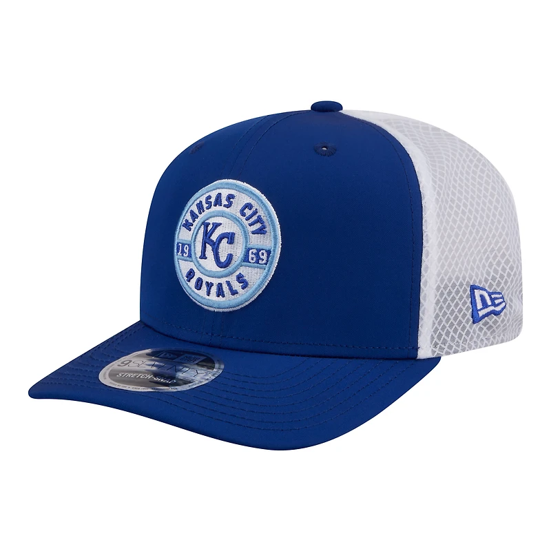 Casquette trucker ajustable New Era Royal Kansas City Royals Active 9SEVENTY pour homme